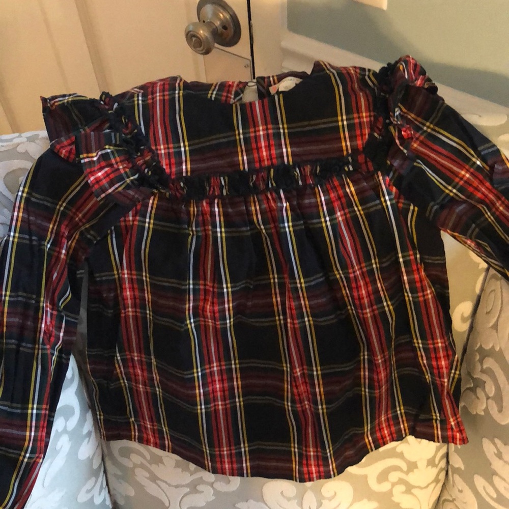 Crewcuts Holiday Plaid blouse size Large